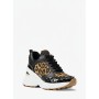 Michael Kors Leopard Print Wedge Sneakers Black