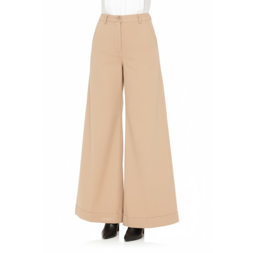 Moschino Wide Leg Palazzo Trousers Beige