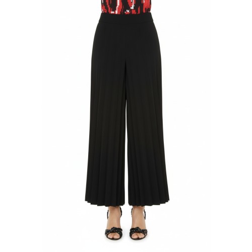Moschino Wide Leg Pleated Trousers Black