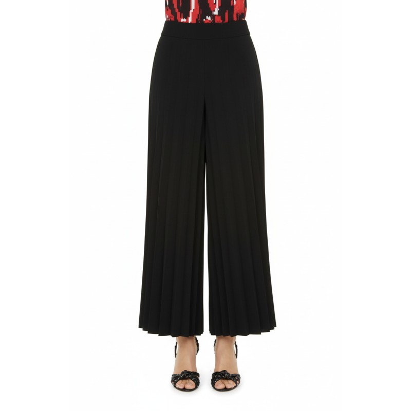 Moschino Wide Leg Pleated Trousers Black