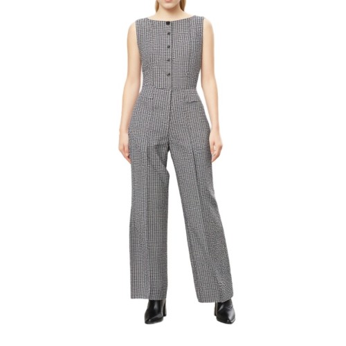Moschino Check Pattern Button-Front Jumpsuit