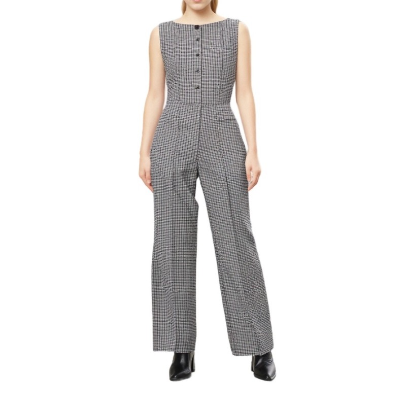 Moschino Check Pattern Button-Front Jumpsuit