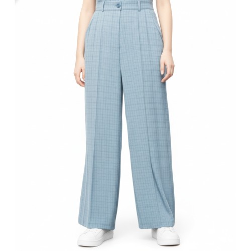 Moschino Pinstripe Wide Leg Trousers Blue