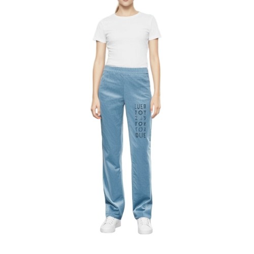 Moschino Blue Velour Logo Sweatpants