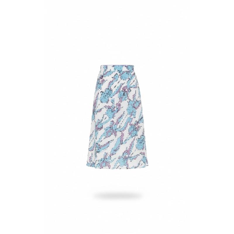 Moschino Abstract Print Midi Skirt Blue