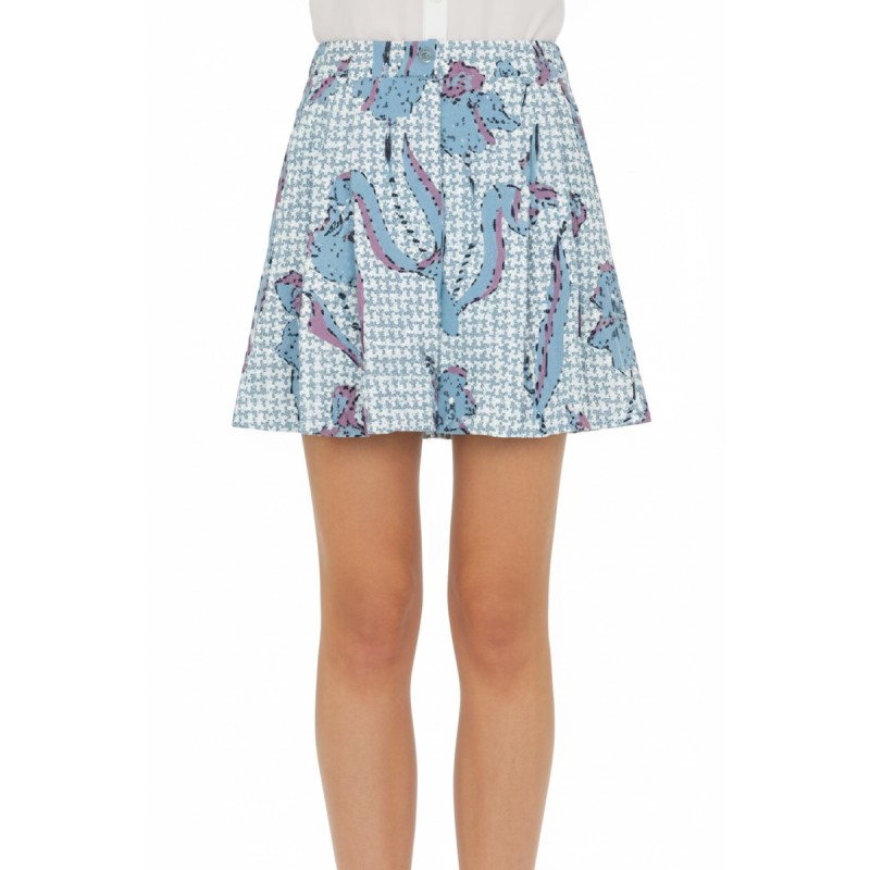 Moschino Floral Mixed Print Mini Skirt Blue
