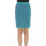Moschino Ribbed Knit Pencil Skirt Teal