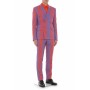 Moschino Striped Double-Breasted Suit Purple Red