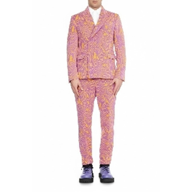Moschino Paisley Print Cotton Suit Pink