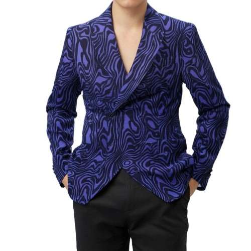 Moschino Purple Swirl Print Blazer Jacket