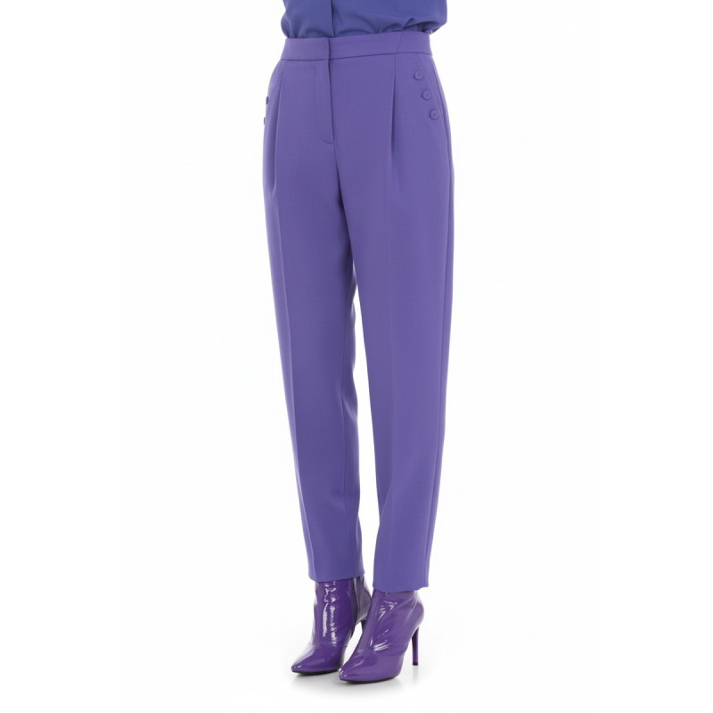 Moschino Purple High Waist Tailored Trousers