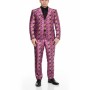 Moschino Purple Geometric Print Suit