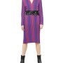 Moschino Striped Midi Shirt Dress Purple