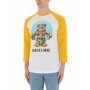 Moschino Pixel Bear Baseball T-shirt White Yellow