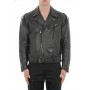 Moschino Classic Biker Leather Jacket Black