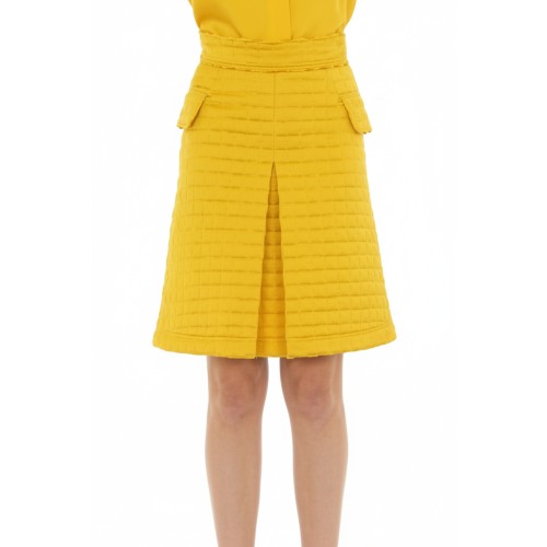 Moschino Quilted Yellow Midi Skirt