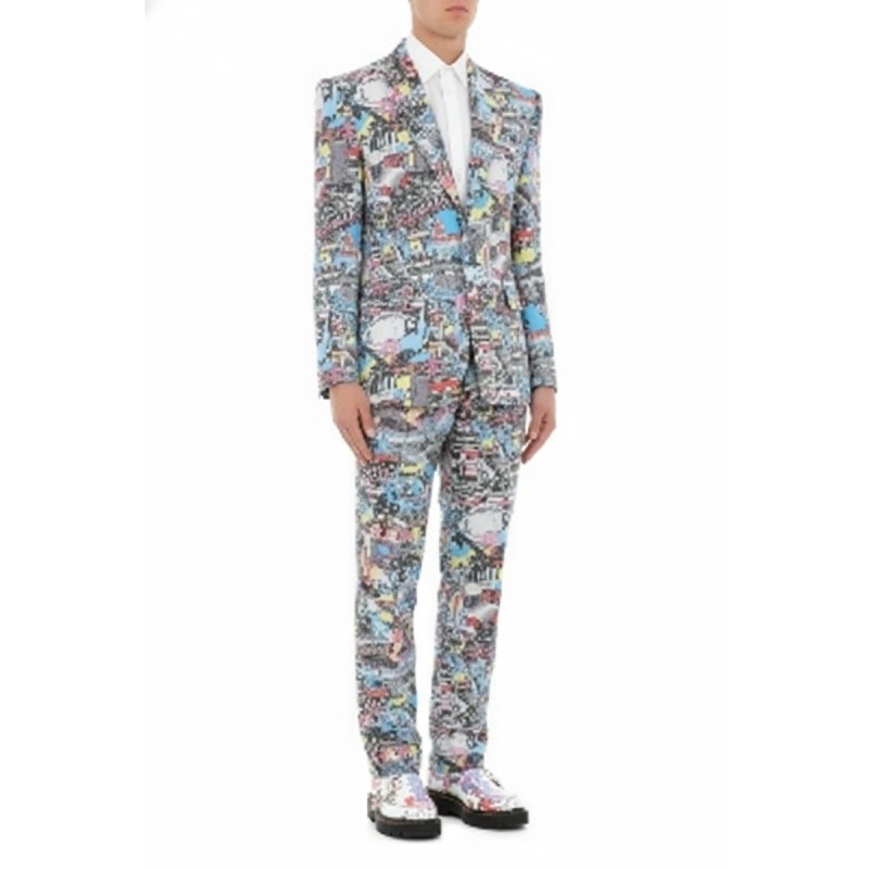 Moschino Comic Print Two-Piece Suit Multicolor