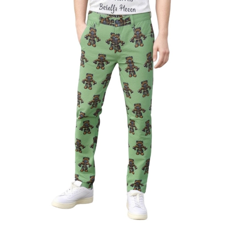 Moschino Robot Print Trousers Green