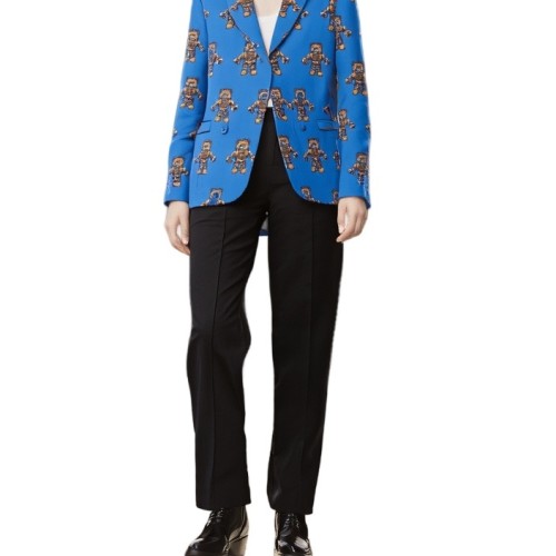 Moschino Robot Print Suit Jacket Blue