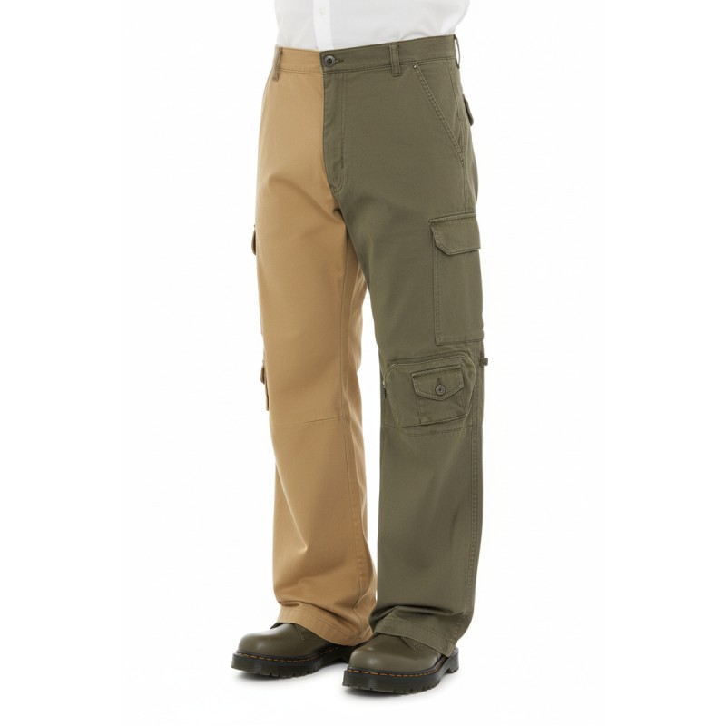 Moschino Two-Tone Cargo Trousers Olive Khaki
