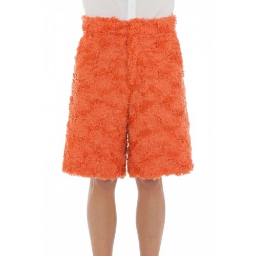 Moschino Orange Textured Wool Shorts
