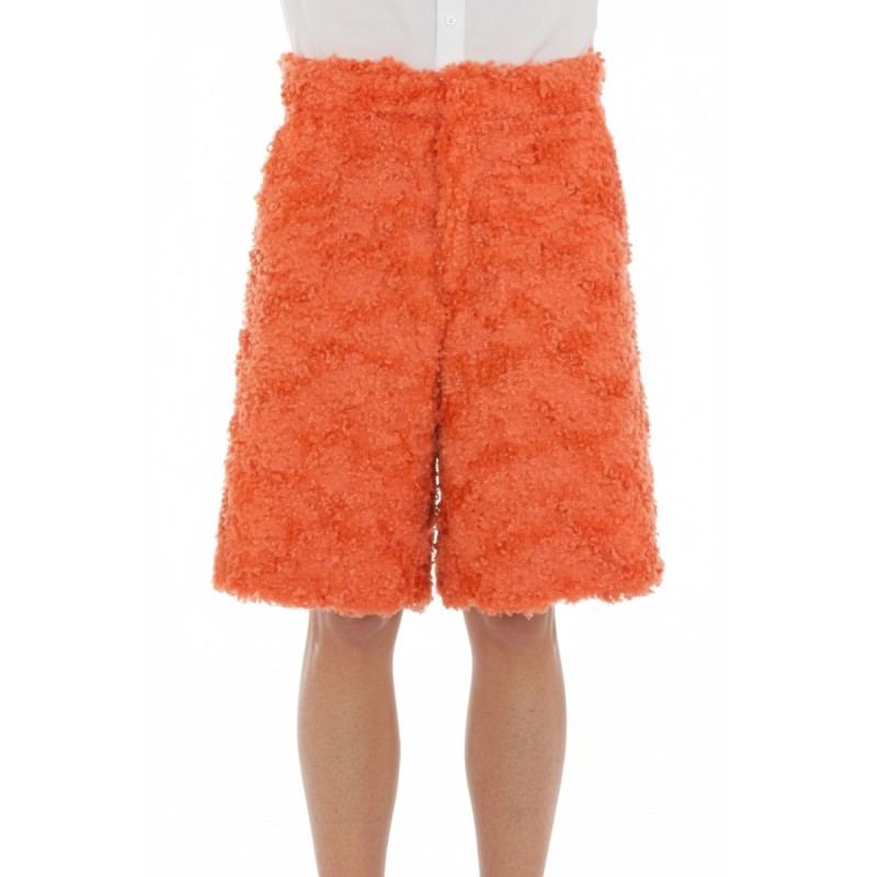 Moschino Orange Textured Wool Shorts