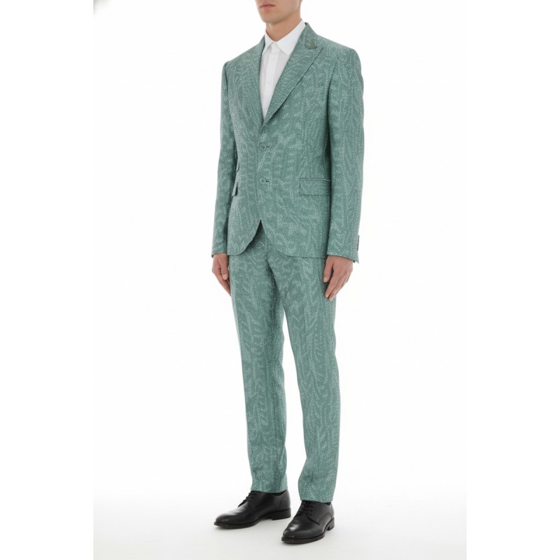 Moschino Sage Green Wool Blend Suit