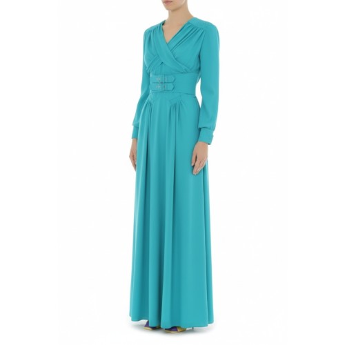 Moschino Turquoise Wrap Maxi Dress