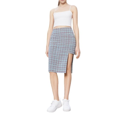 Moschino Tweed Pencil Skirt Blue