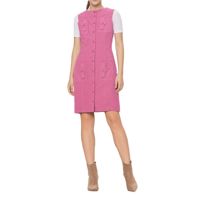 Moschino Button-Front Utility Mini Skirt Pink