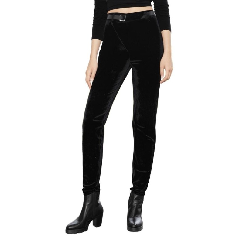 Moschino High Waist Velvet Trousers Black