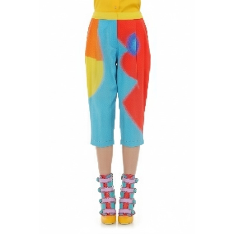 Moschino Colorblock Cropped Trousers Multicolor