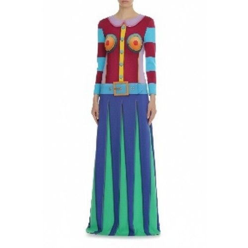 Moschino Striped Comic Maxi Dress Multicolor