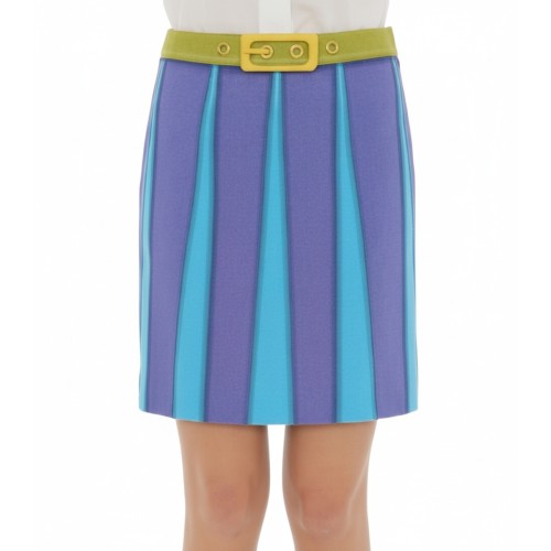 Moschino Striped Belted Mini Skirt Multicolor