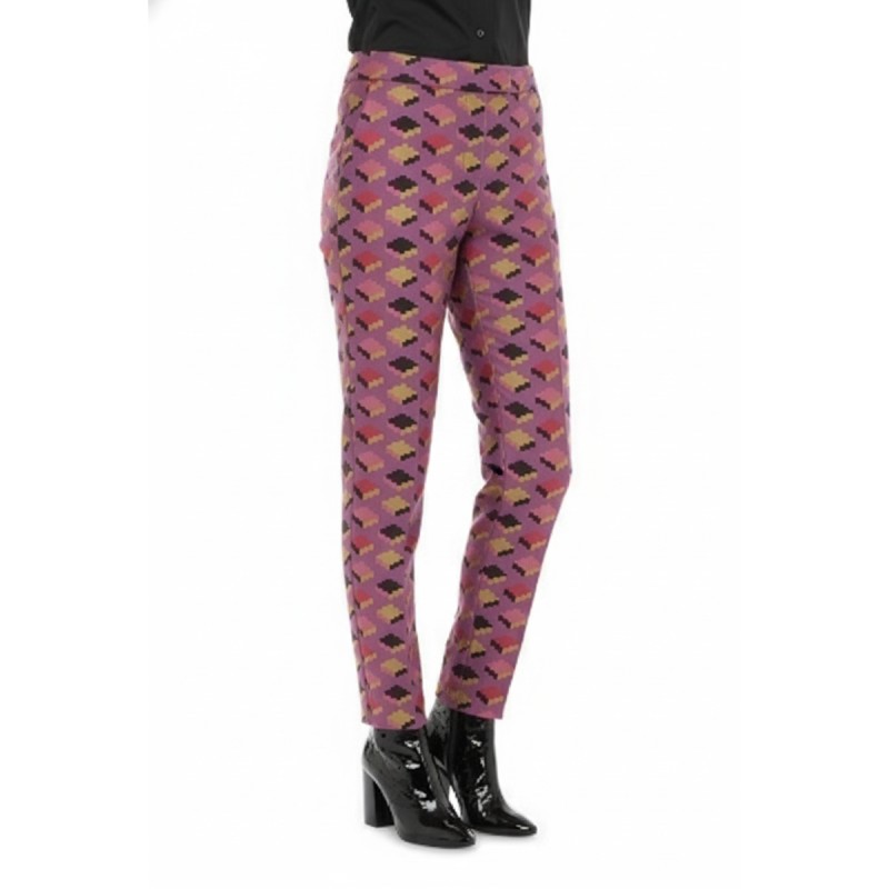 Moschino Geometric Print Trousers Purple