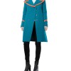 Moschino Teal Double-Breasted Military Coat