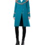 Moschino Teal Double-Breasted Military Coat