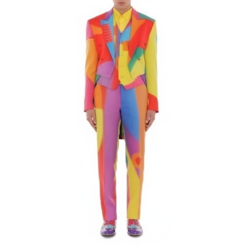 Moschino Multicolor Geometric Suit
