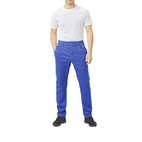 Moschino Royal Blue Cotton Trousers Men