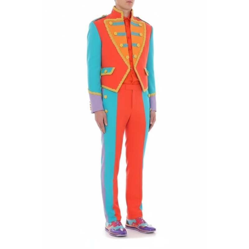Moschino Colorblock Military Band Suit Multicolor