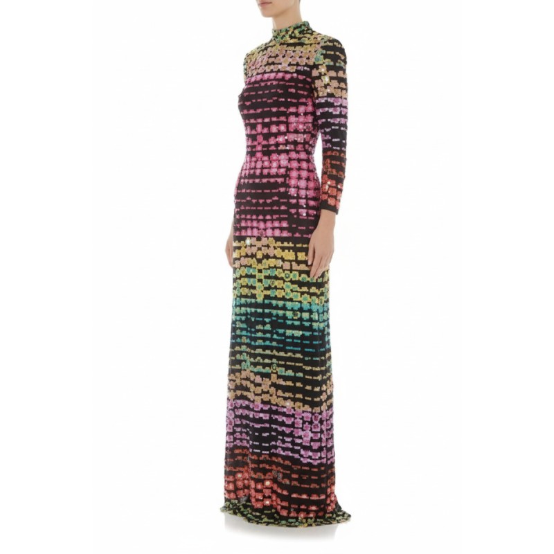 Moschino Rainbow Sequin Maxi Dress Multicolor