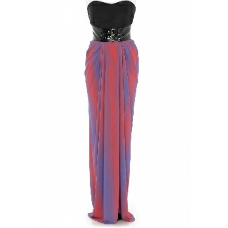 Moschino Strapless Sequined Gown Purple Red