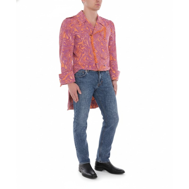 Moschino Paisley Print Longline Jacket Pink