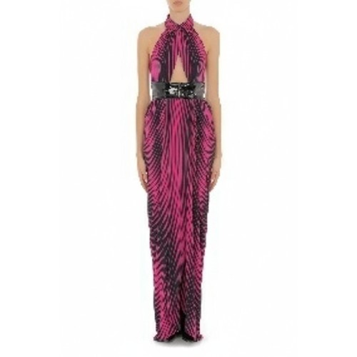 Moschino Halter Cutout Maxi Dress Pink