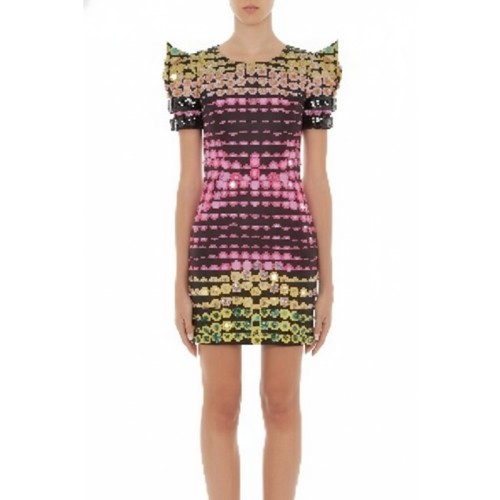 Moschino Rainbow Sequin Mini Dress Multicolor