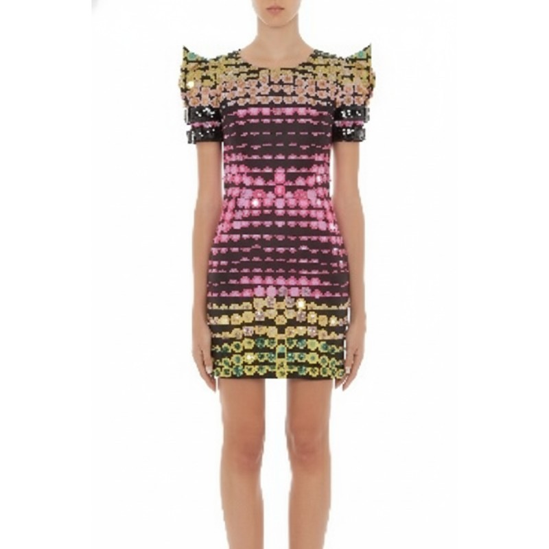Moschino Rainbow Sequin Mini Dress Multicolor
