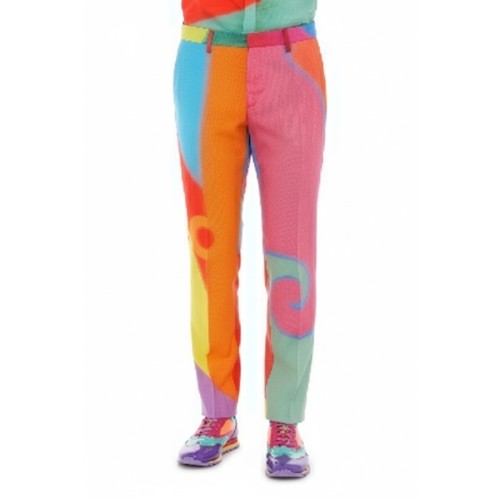 Moschino Multicolor Patchwork Trousers Wool