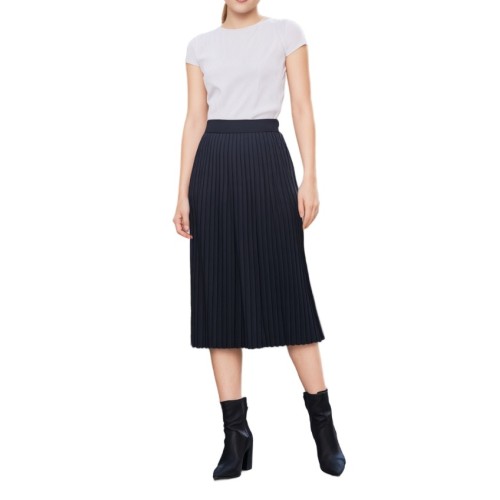 Moschino Ribbed Knit Midi Skirt Navy