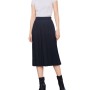 Moschino Ribbed Knit Midi Skirt Navy