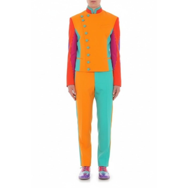 Moschino Colorblock Military Suit Orange